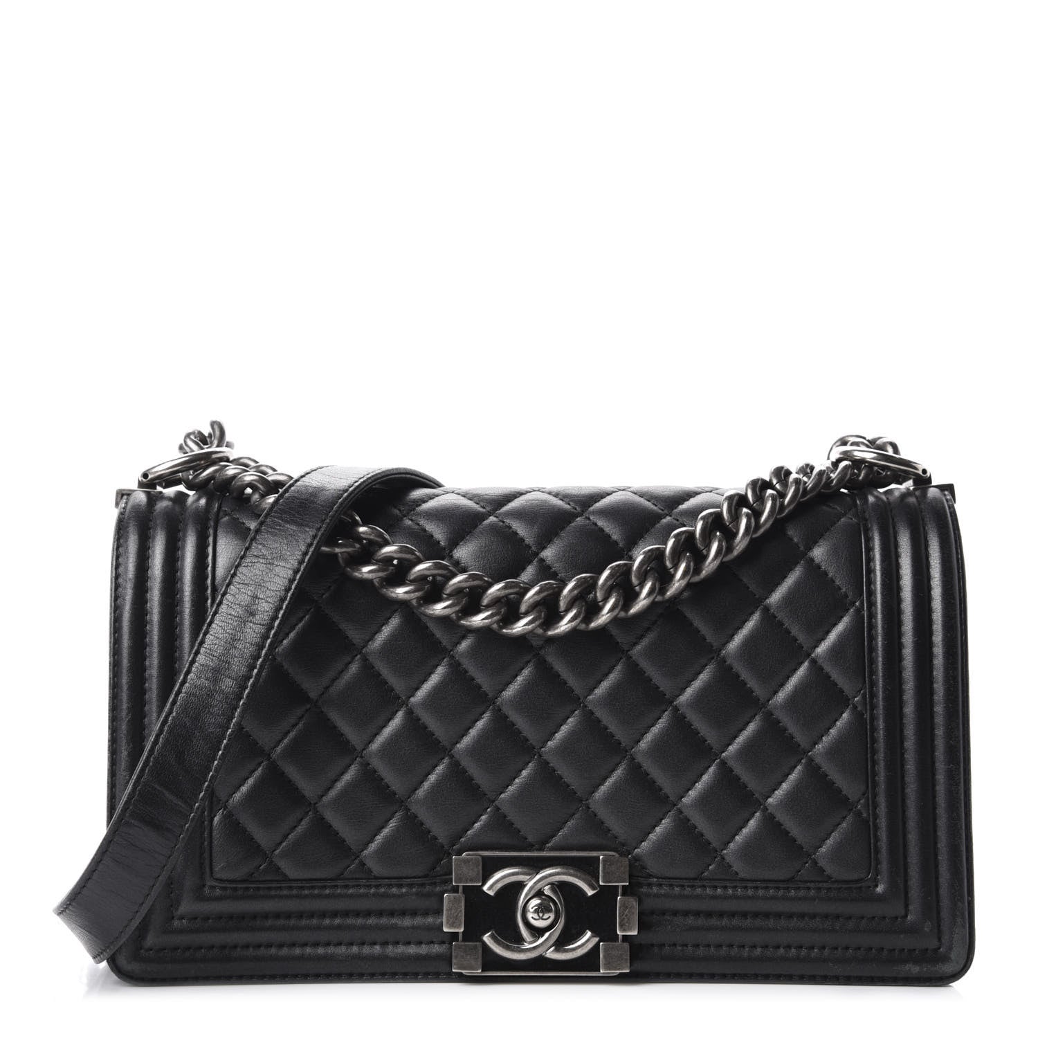 Chanel Calfskin Quilted Medium Boy Flap Black 1 of 13