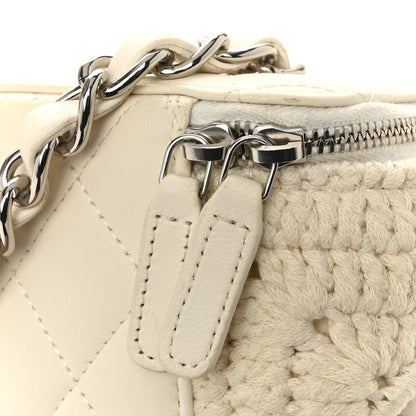 Chanel Lambskin Crochet Quilted Small Vanity Case With Chain White 11 of 13