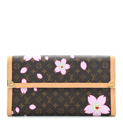 Louis Vuitton Monogram Cherry Blossom Porte Tresor International Wallet Brown 1 of 7
