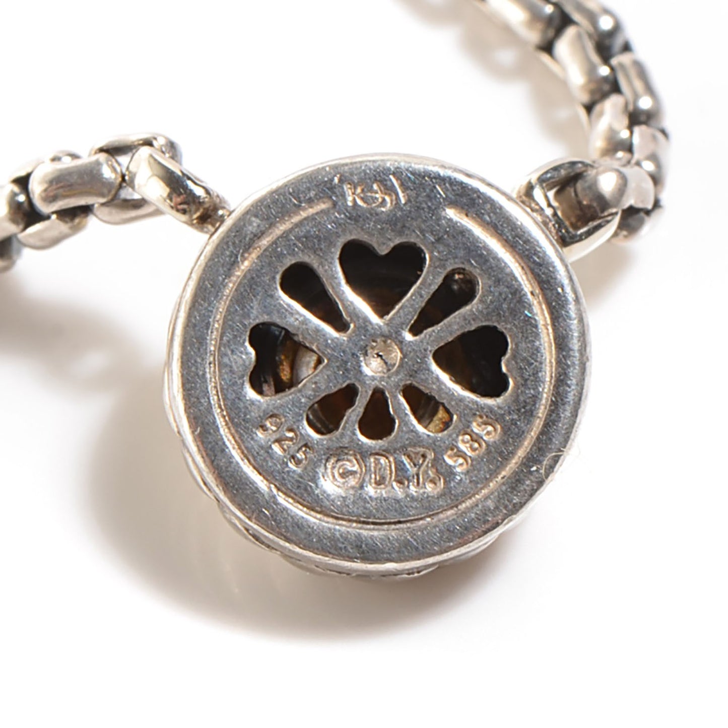 Sterling Silver 14K Yellow Gold Cookie Pendant Necklace
