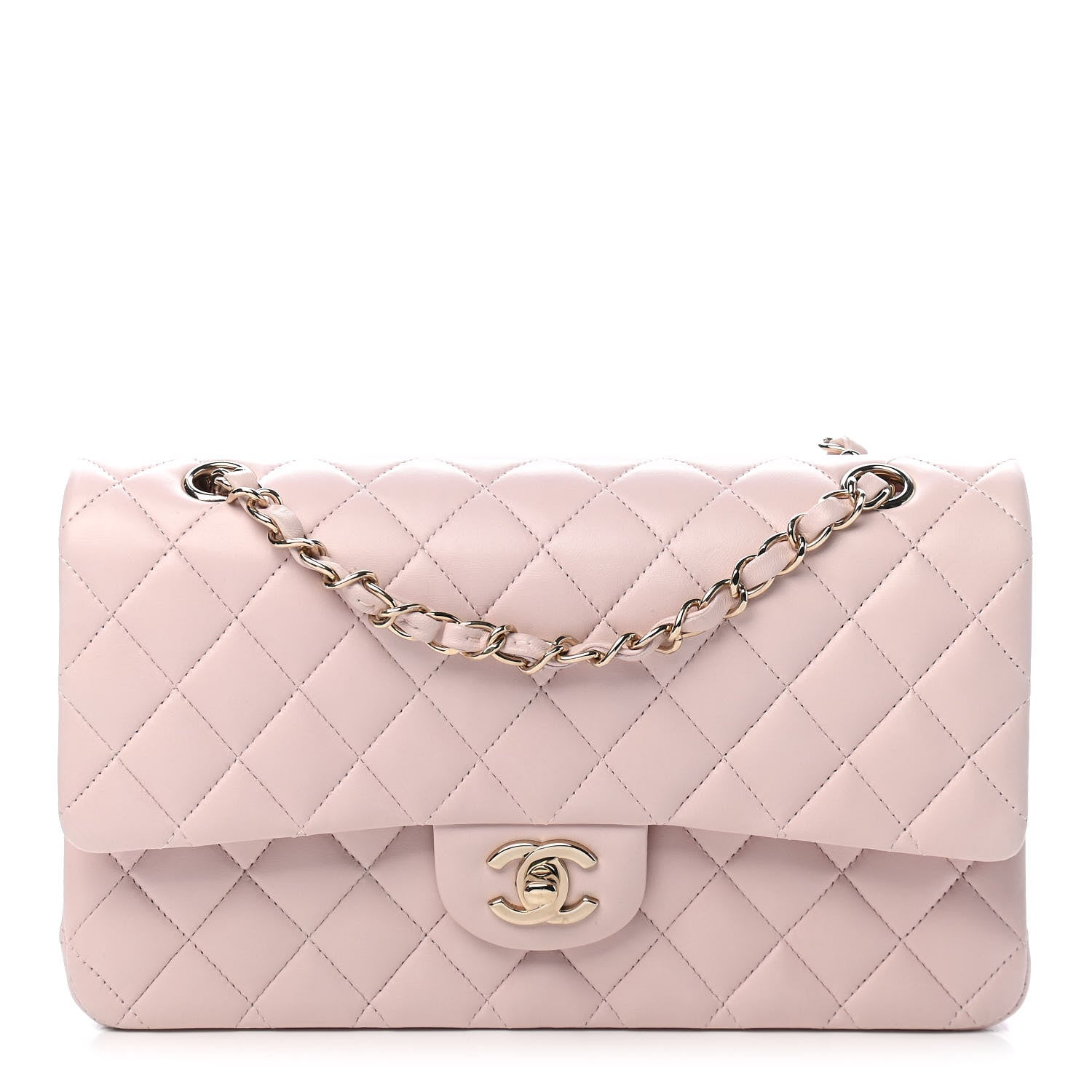 Chanel Lambskin Quilted Medium Double Flap Light Pink 1 of 9