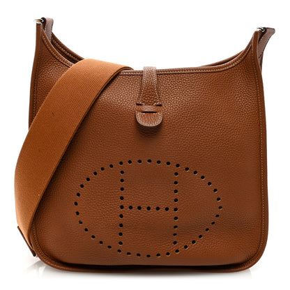 Hermes Taurillon Clemence Evelyne III PM Gold 1 of 12