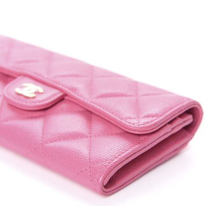 Chanel Caviar Quilted Large Flap Wallet Pink 7 of 10
