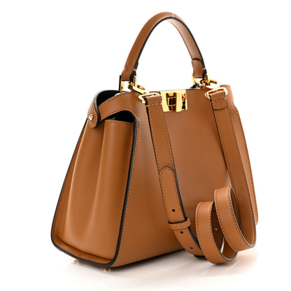 Fendi Vitello Tahiti Burro Bi-Color Medium Peekaboo Iconic Essentially Satchel Nocciola Asfalto Cast 3 of 11