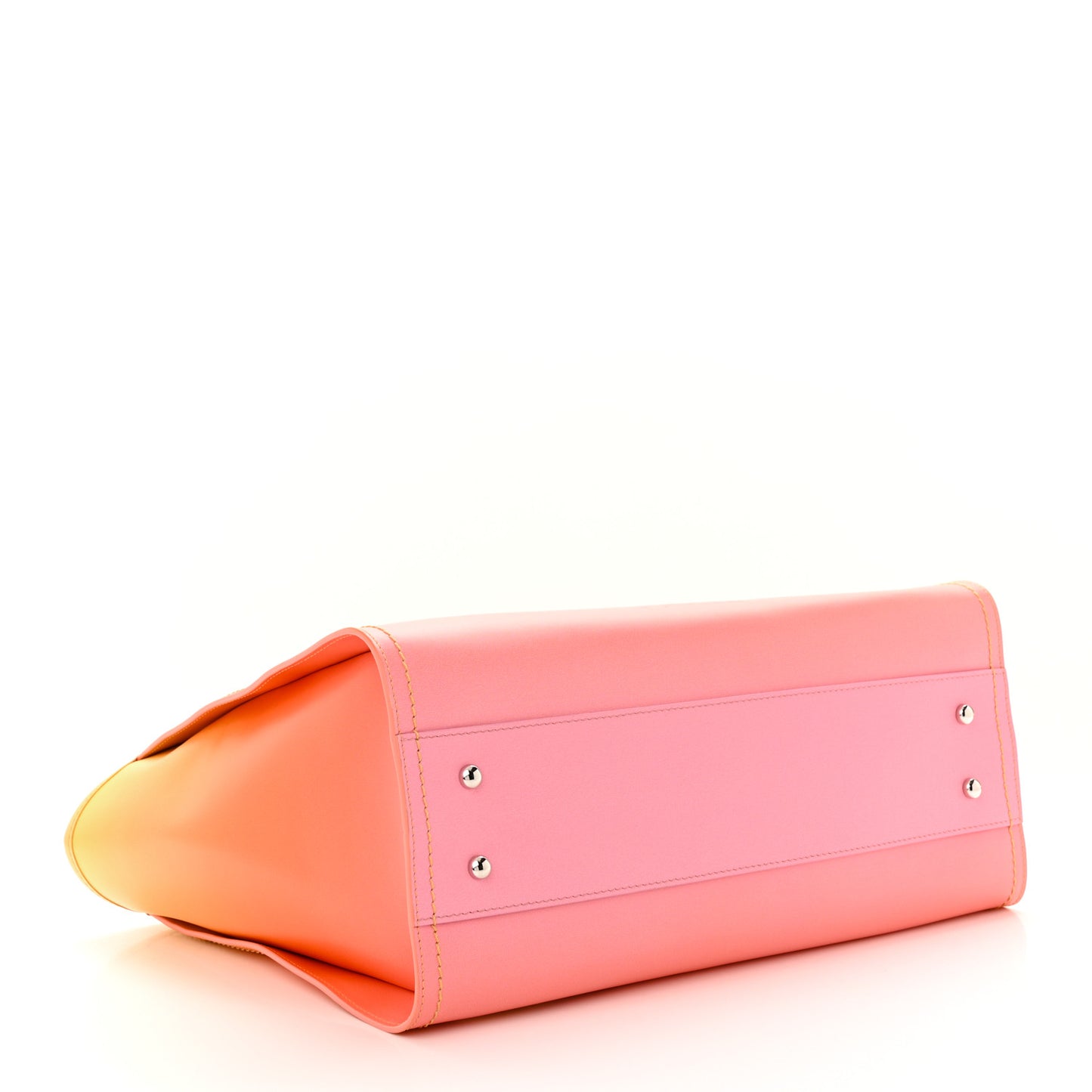 Shaded Calfskin Small Deauville Tote Orange Coral Pink