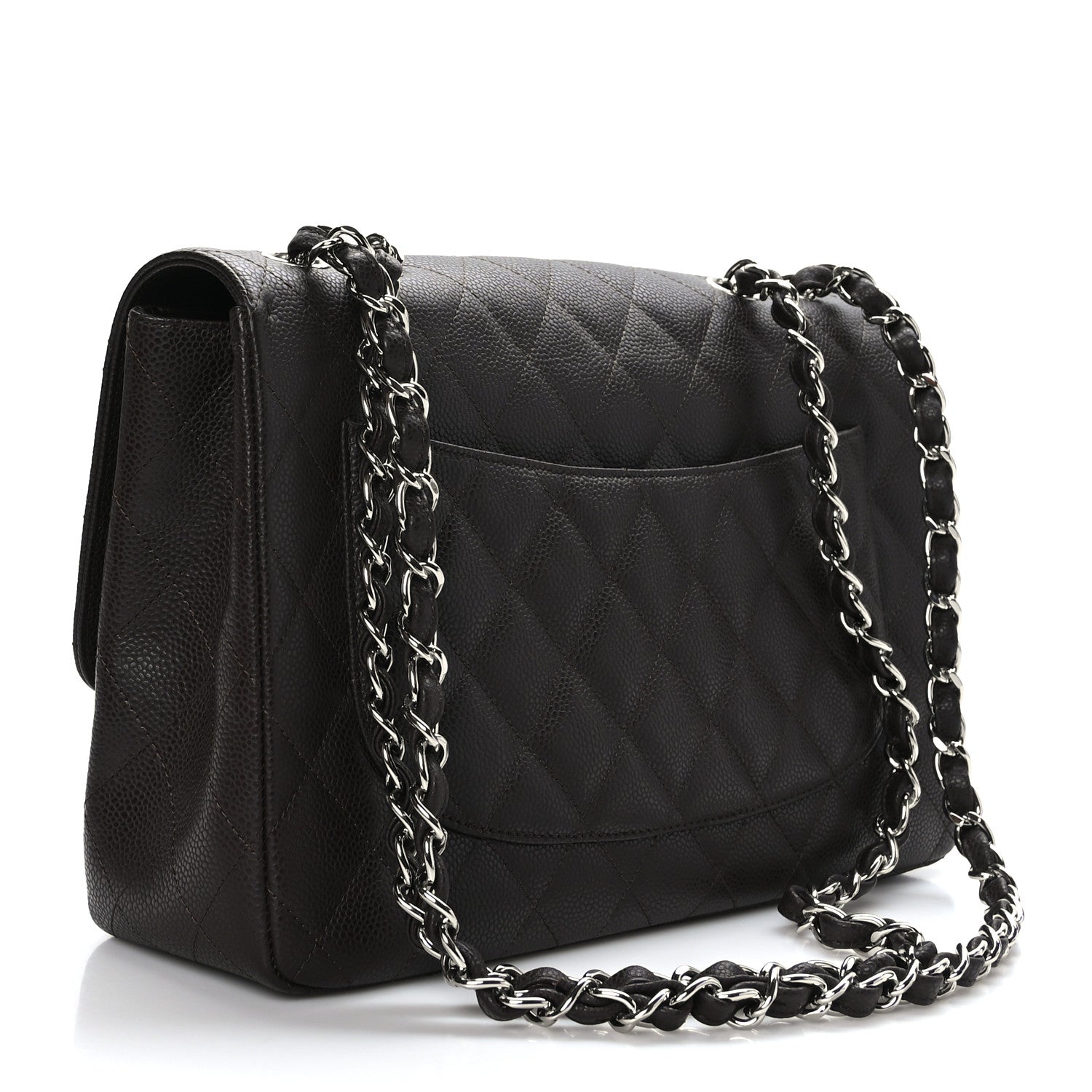 Chanel Caviar Quilted Jumbo Single Flap Dark Brown 2 of 8