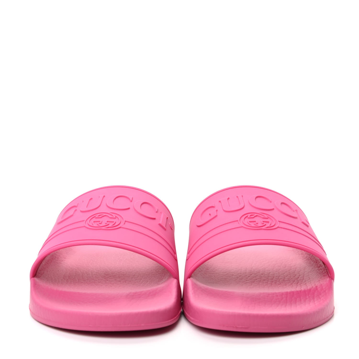 Gucci Rubber Logo Stamped Mens Slide Sandals 9 Fuchsia 2 of 12