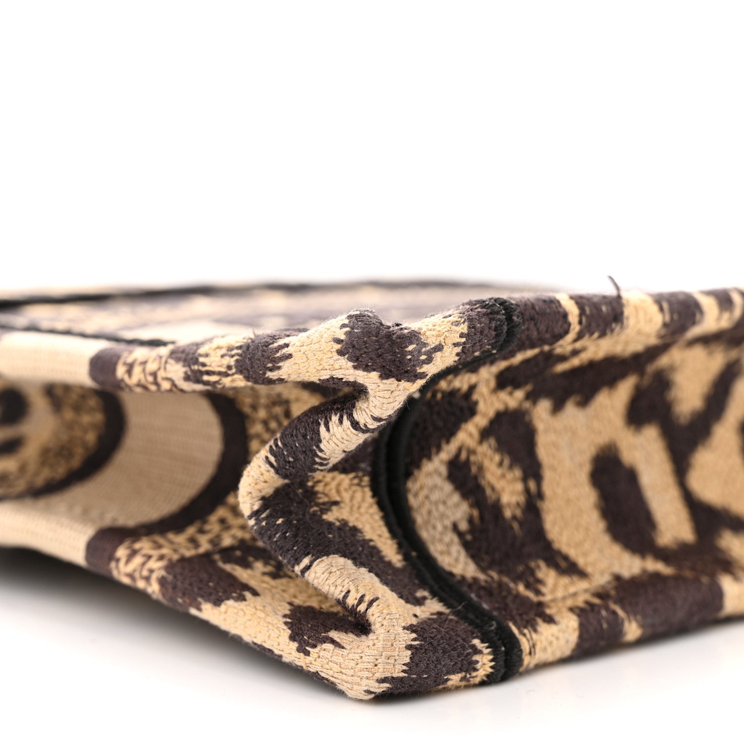 Christian Dior Canvas Mizza Embroidered Mini Leopard Book Tote Beige 9 of 10