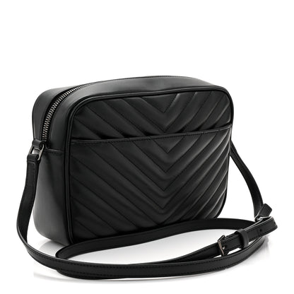 Saint Laurent Calfskin Matelasse Monogram Lou Camera Bag Black 3 of 11