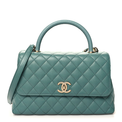 Chanel Caviar Quilted Small Coco Handle Flap Green 1 of 11