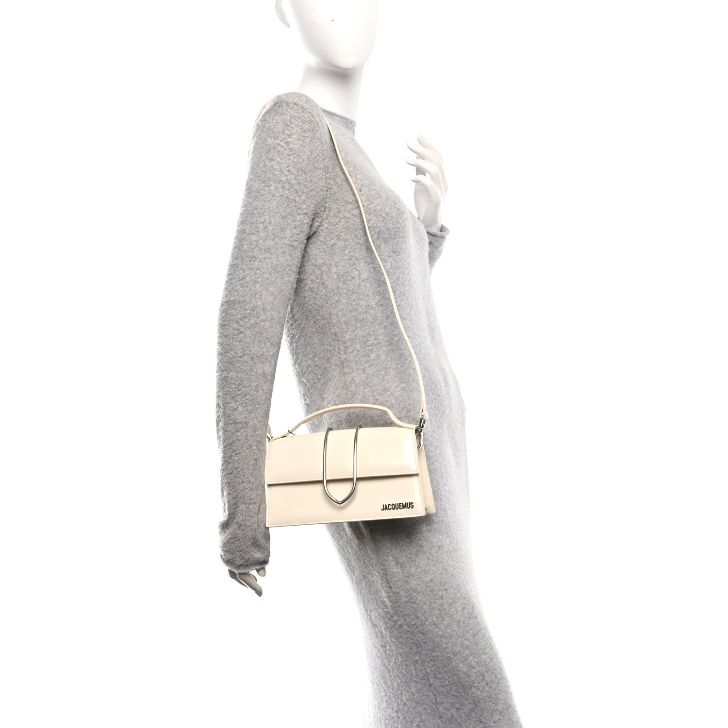 ～☆～ユメノ～☆～ Jacquemus Smooth Calfskin Metal Flap Le Grand Bambino Light Ivory