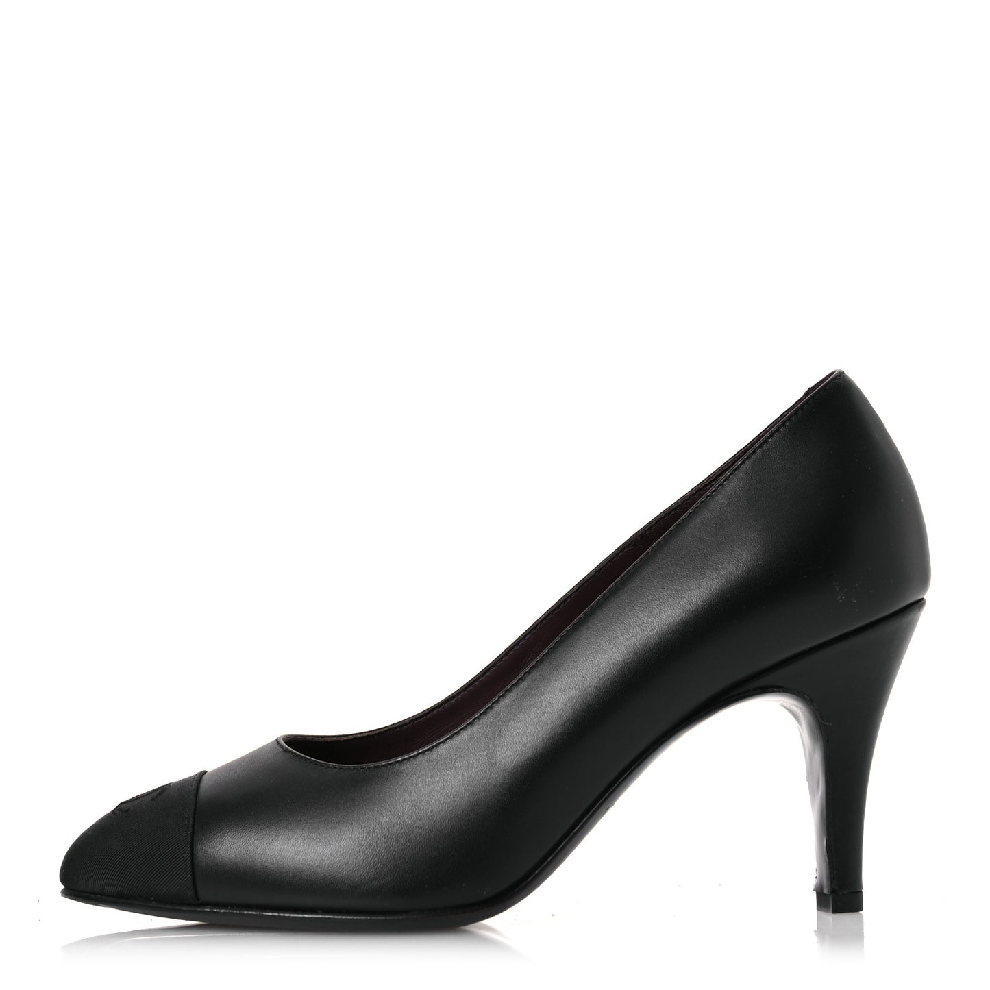 Lambskin Grosgrain Cap Toe CC Pumps 37.5 Black