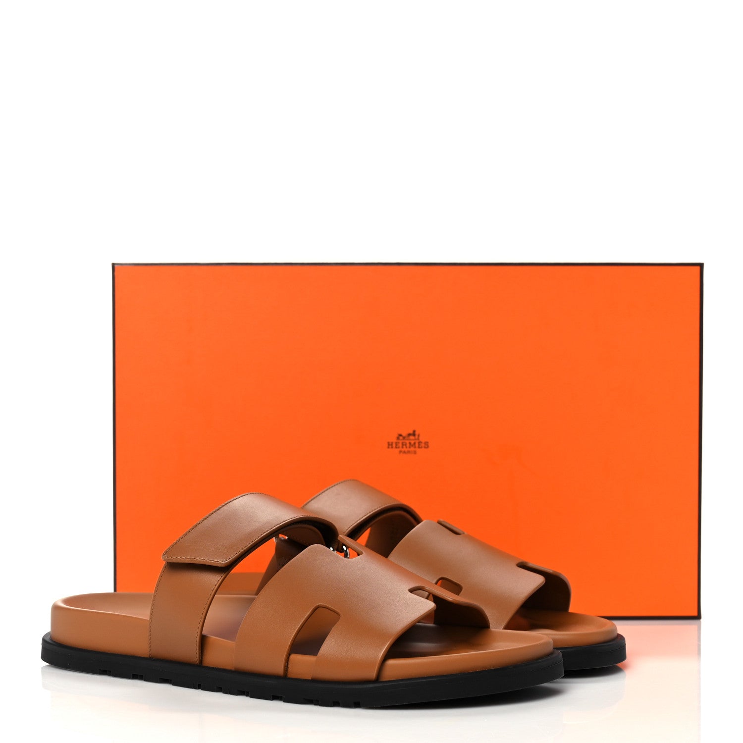 Hermes Calfskin Mens Chypre Sandals 43 Gold 9 of 9