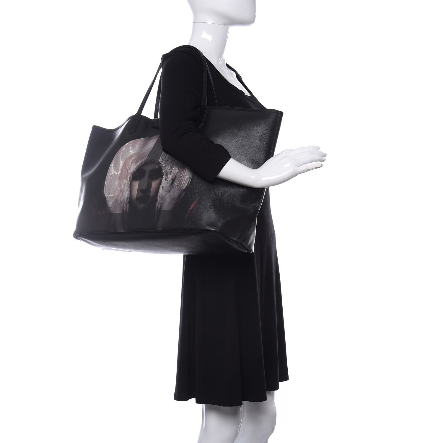 Givenchy Textured Coated Canvas Madonna Print Large Antigona Tote Black 2 of 16