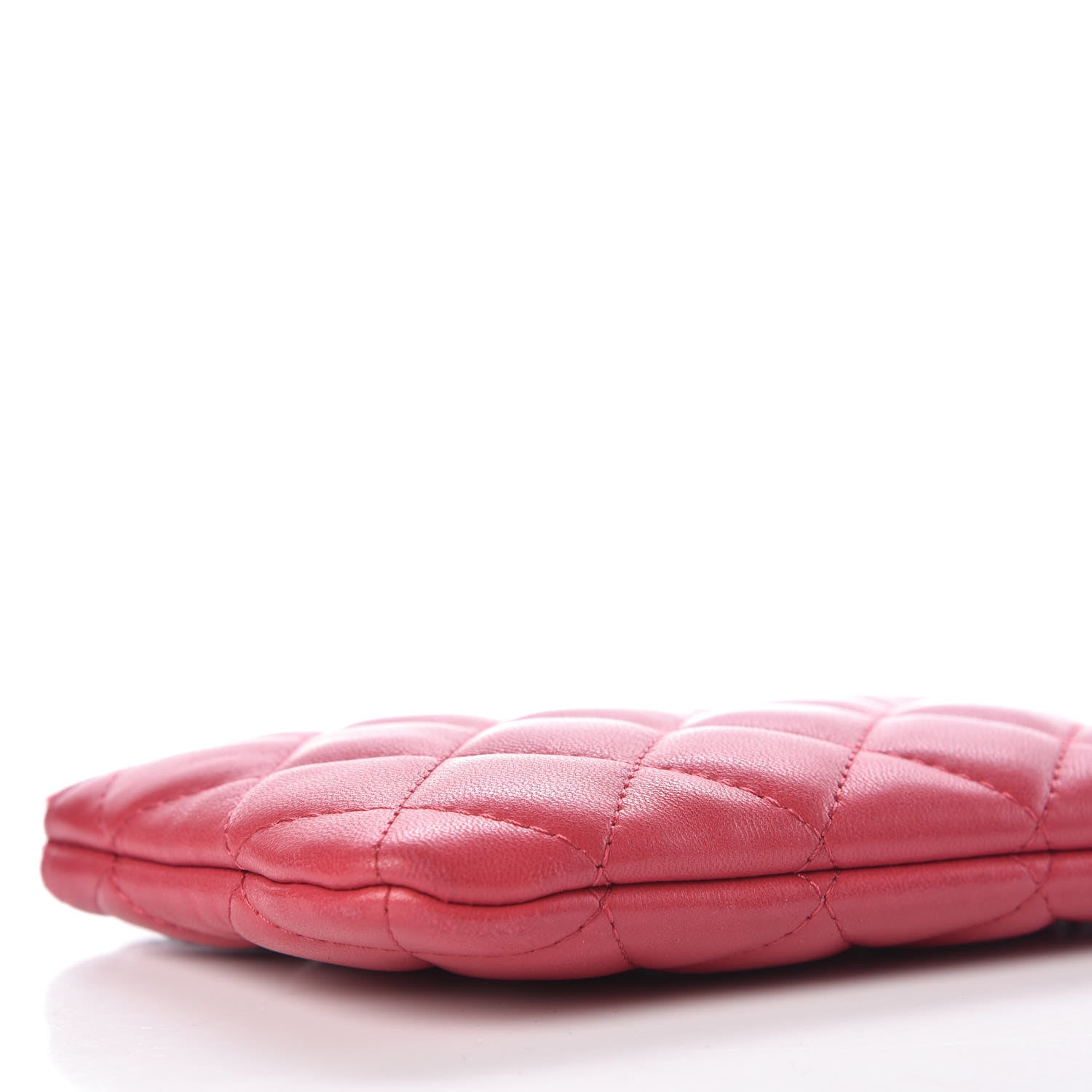 Chanel Lambskin Quilted Small Cosmetic Case Dark Pink 8 of 12