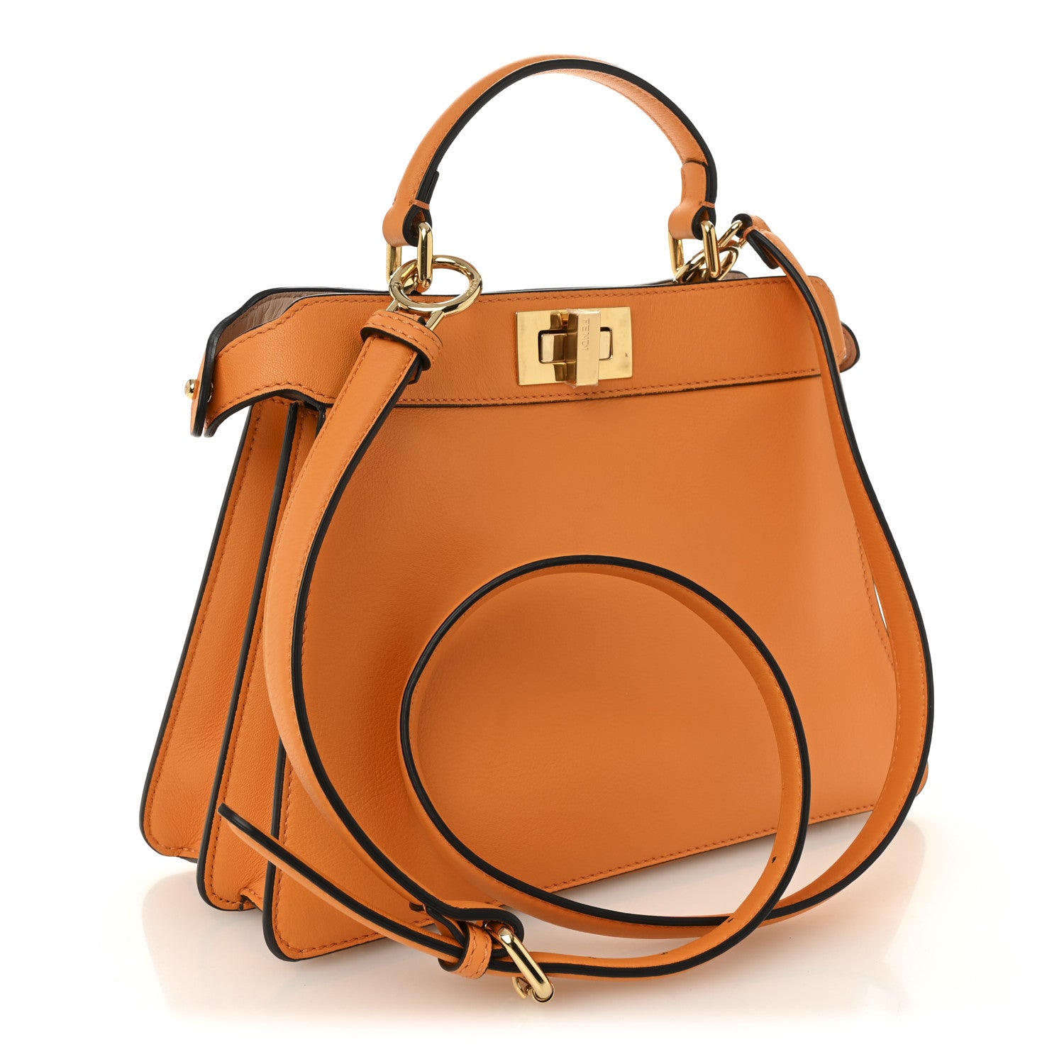 Fendi Vitello Seta Nappa Bi-Color Small Peekaboo I SEE U Satchel