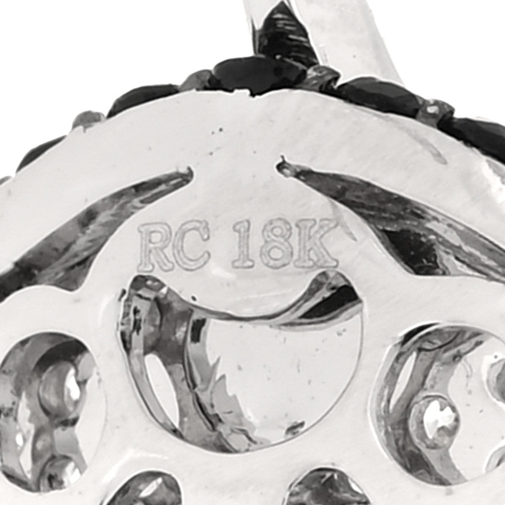 18K White Gold Diamond Black Sapphire Fantasia Drop Earrings