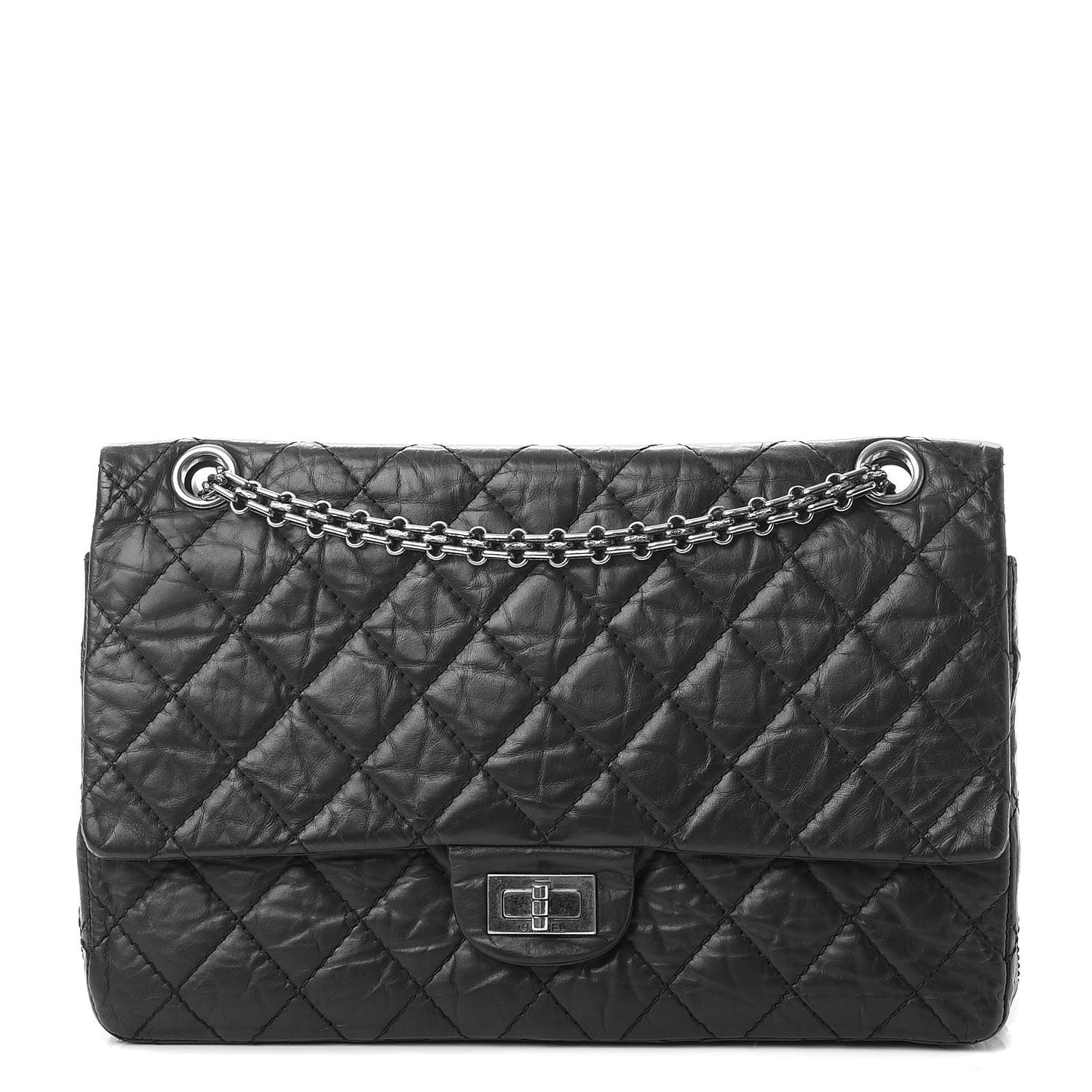 Aged Calfskin Quilted 2.55 Reissue 226 Flap Dark Grey