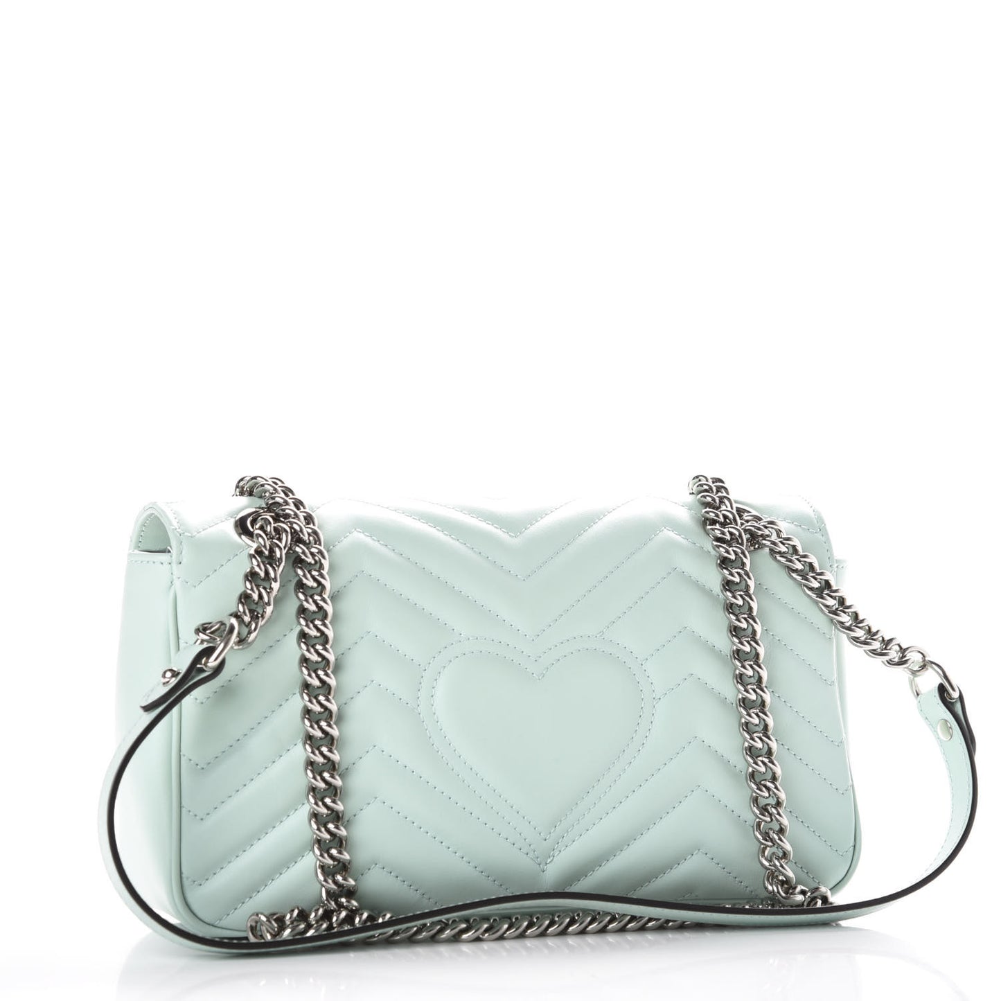 Calfskin Matelasse Small GG Marmont Shoulder Bag Water Green