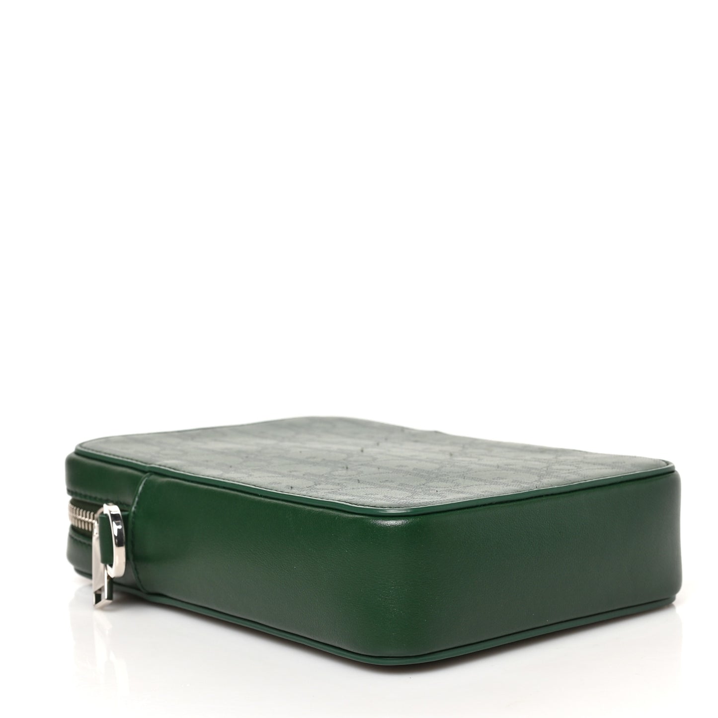 Calfskin Oblique Galaxy Perforated World Tour Messenger Pouch Green White