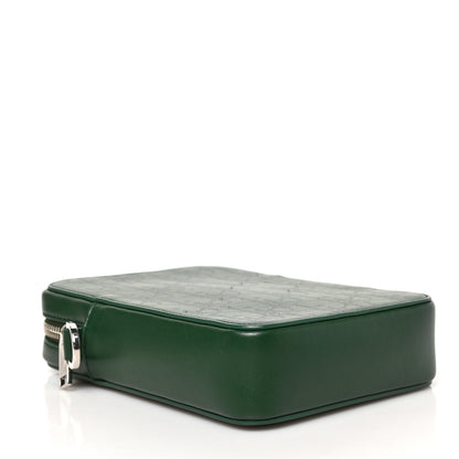 Christian Dior Calfskin Oblique Galaxy Perforated World Tour Messenger Pouch Green White 4 of 8