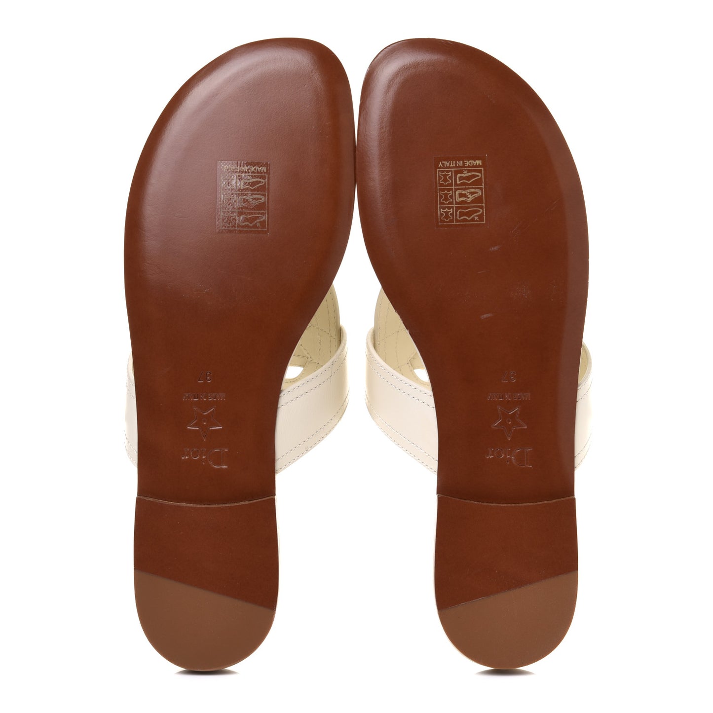 Calfskin 30 Montaigne Thong Sandals 37 White