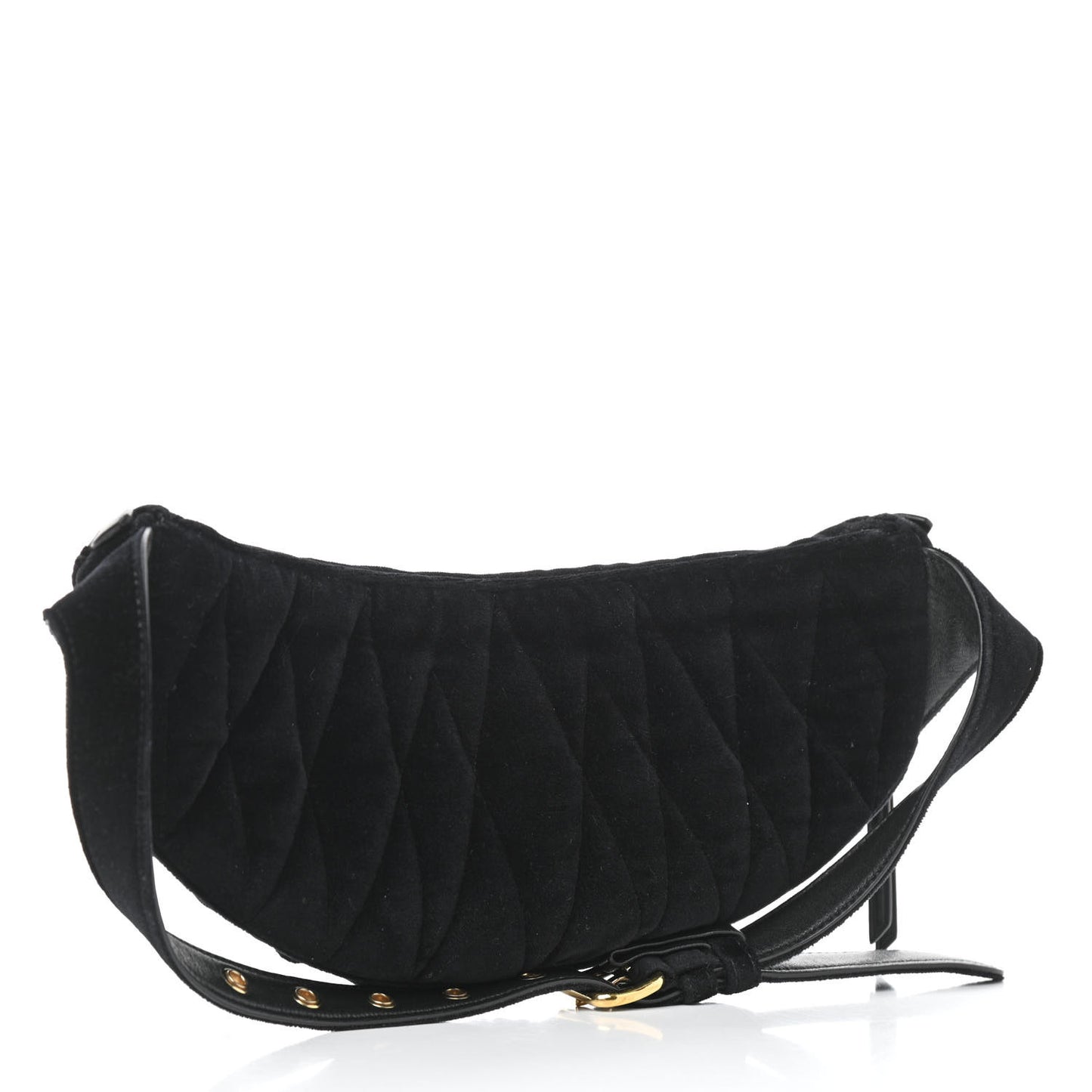Velvet Matelasse Belt Bag Black