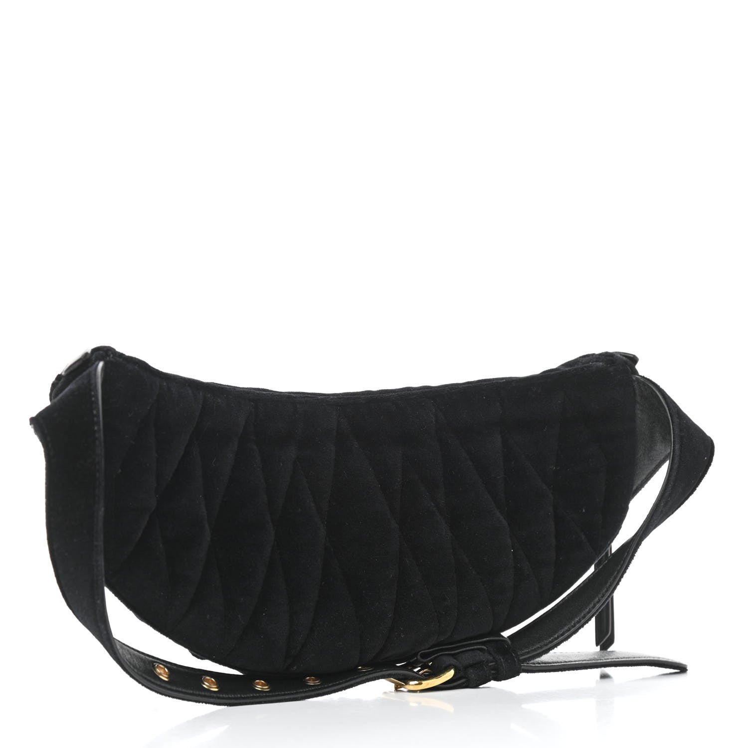 Miu Miu Velvet Matelasse Belt Bag Black 2 of 12