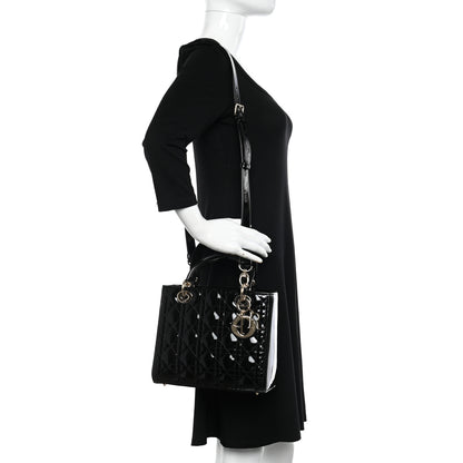 Christian Dior Patent Cannage Medium Lady Dior Black 2 of 9