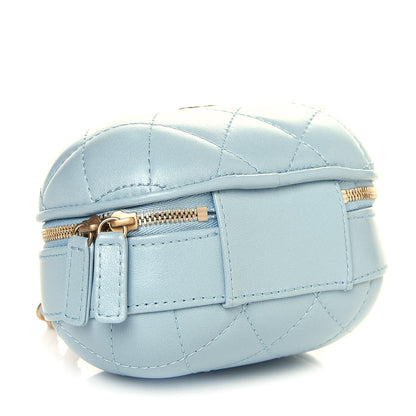 Chanel Lambskin Quilted CC Bubble Vanity Case With Chain Light Blue 4 of 12