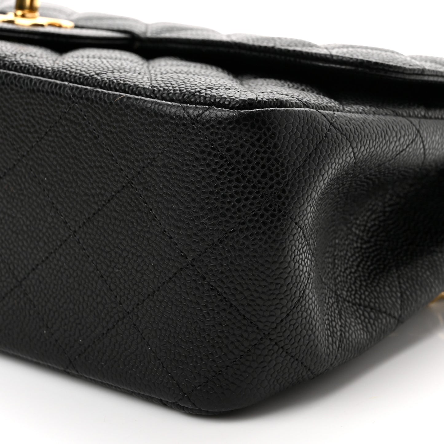 Caviar Quilted Jumbo Double Flap Black