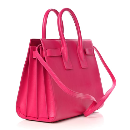Saint Laurent Calfskin Small Sac De Jour Lipstick Fuchsia 3 of 14