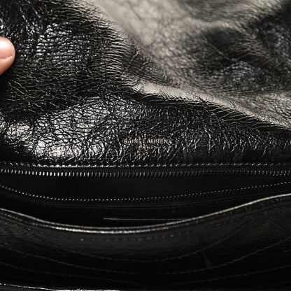 Saint Laurent Crinkled Calfskin Matelasse Monogram Medium Niki Chain Satchel Black 8 of 11