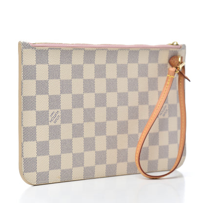 Louis Vuitton Damier Azur Neverfull MM GM Pochette Rose Ballerine 3 of 7