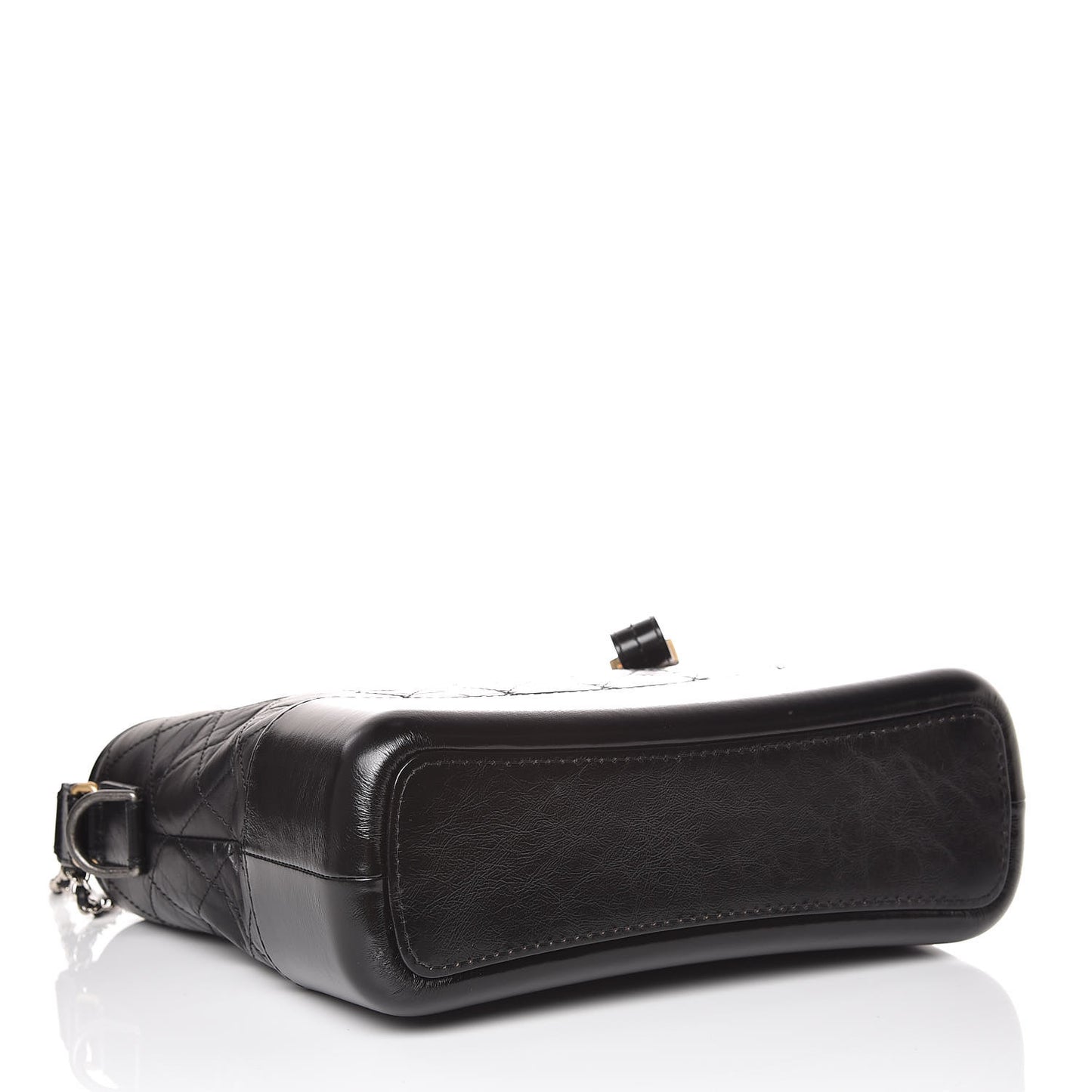 Aged Calfskin Quilted Medium Gabrielle Hobo Black
