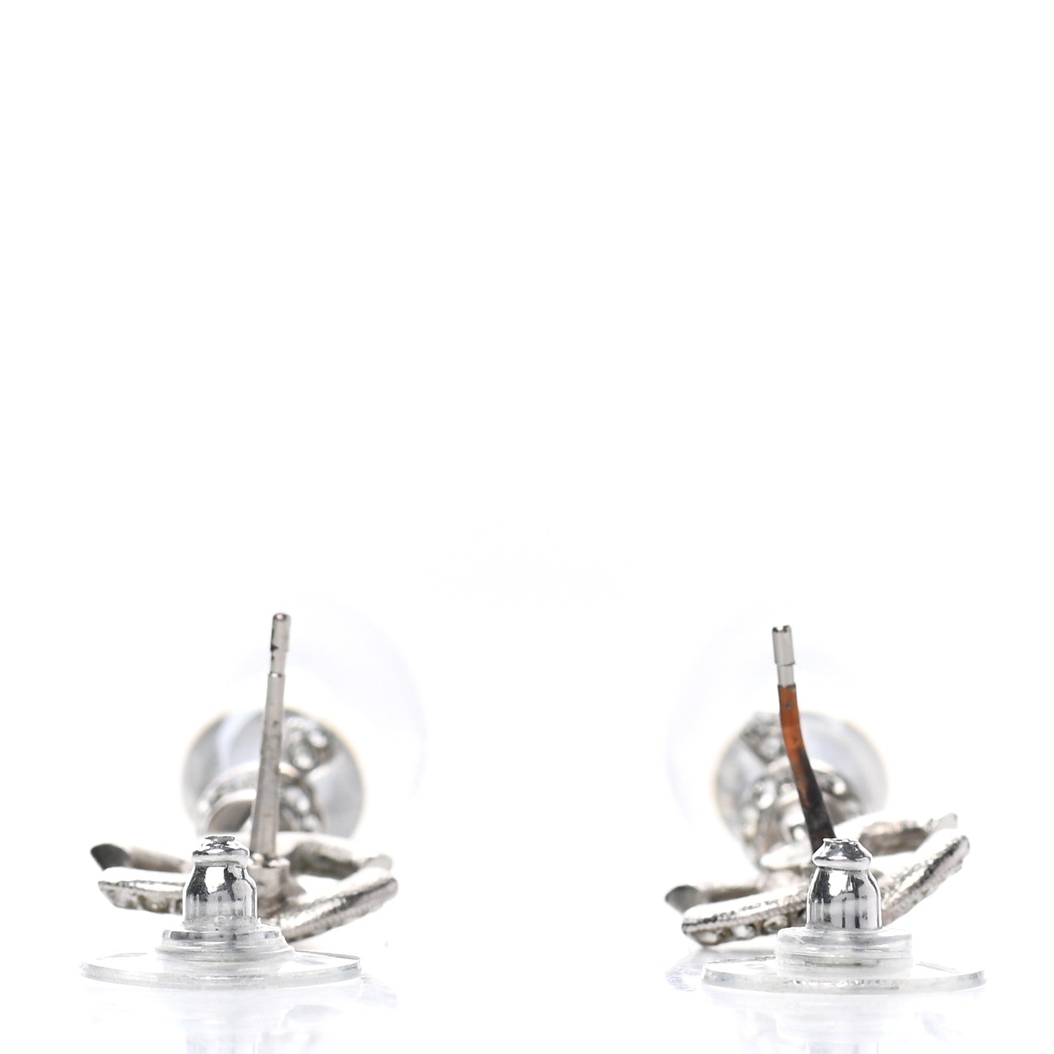 Chanel Ruthenium Crystal CC Drop Earrings Silver 3 of 5