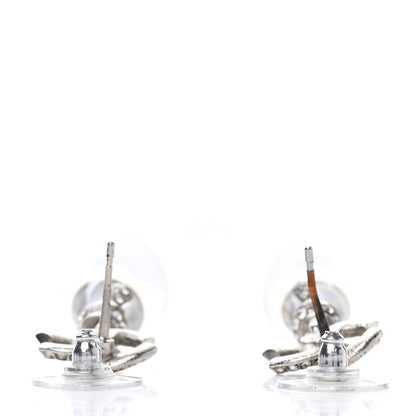 Chanel Ruthenium Crystal CC Drop Earrings Silver 3 of 5