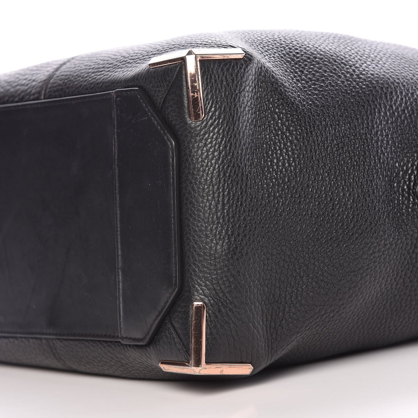 Pebbled Calfskin Large Emile Soft Black Rose Gold Hardware