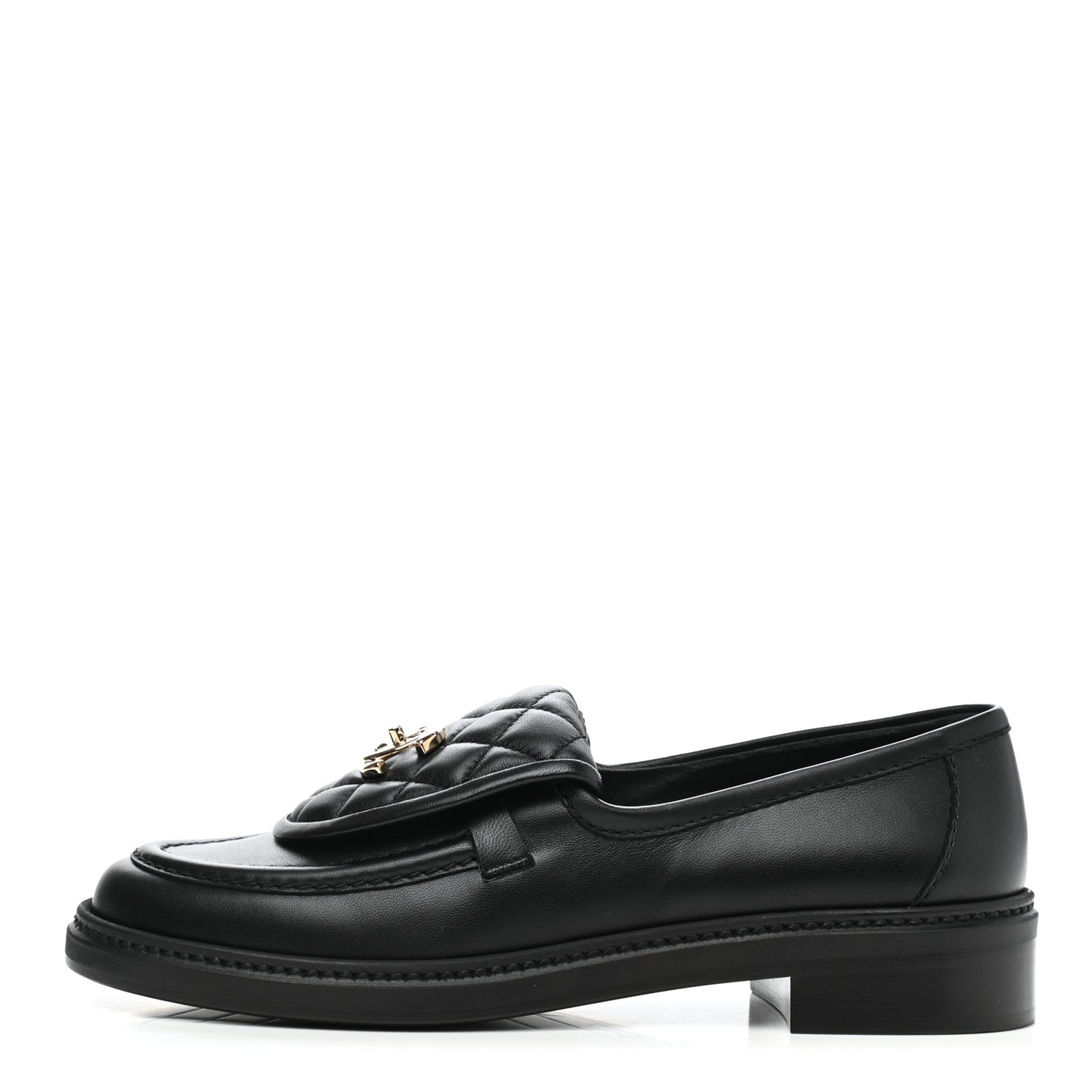 Lambskin Quilted CC Turnlock Loafers 38 Black