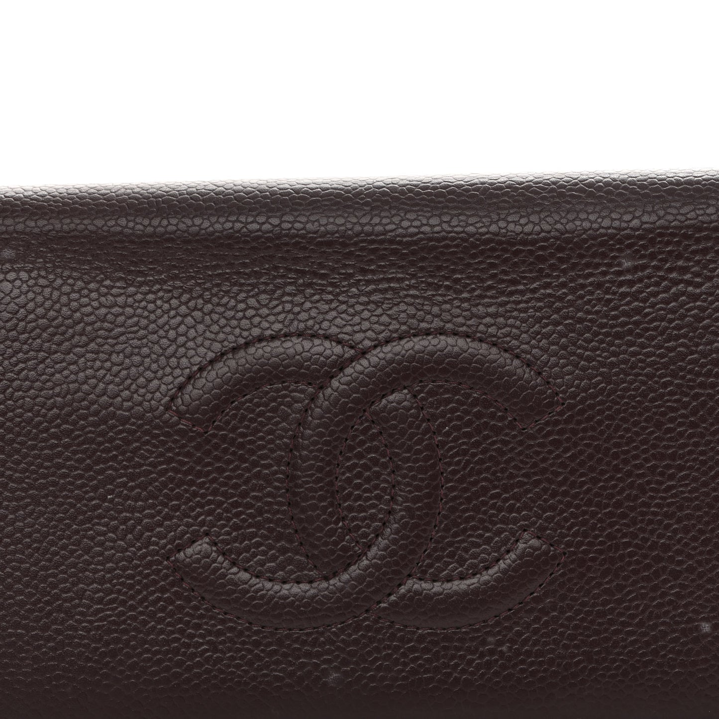 Caviar Timeless CC Yen Wallet Burgundy