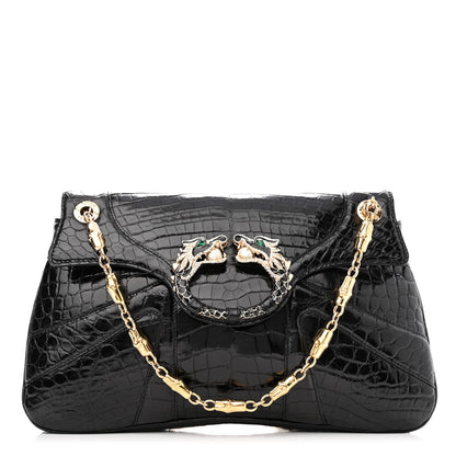 Gucci Crocodile Tom Ford Jeweled Dragon Bag Black 1 of 9