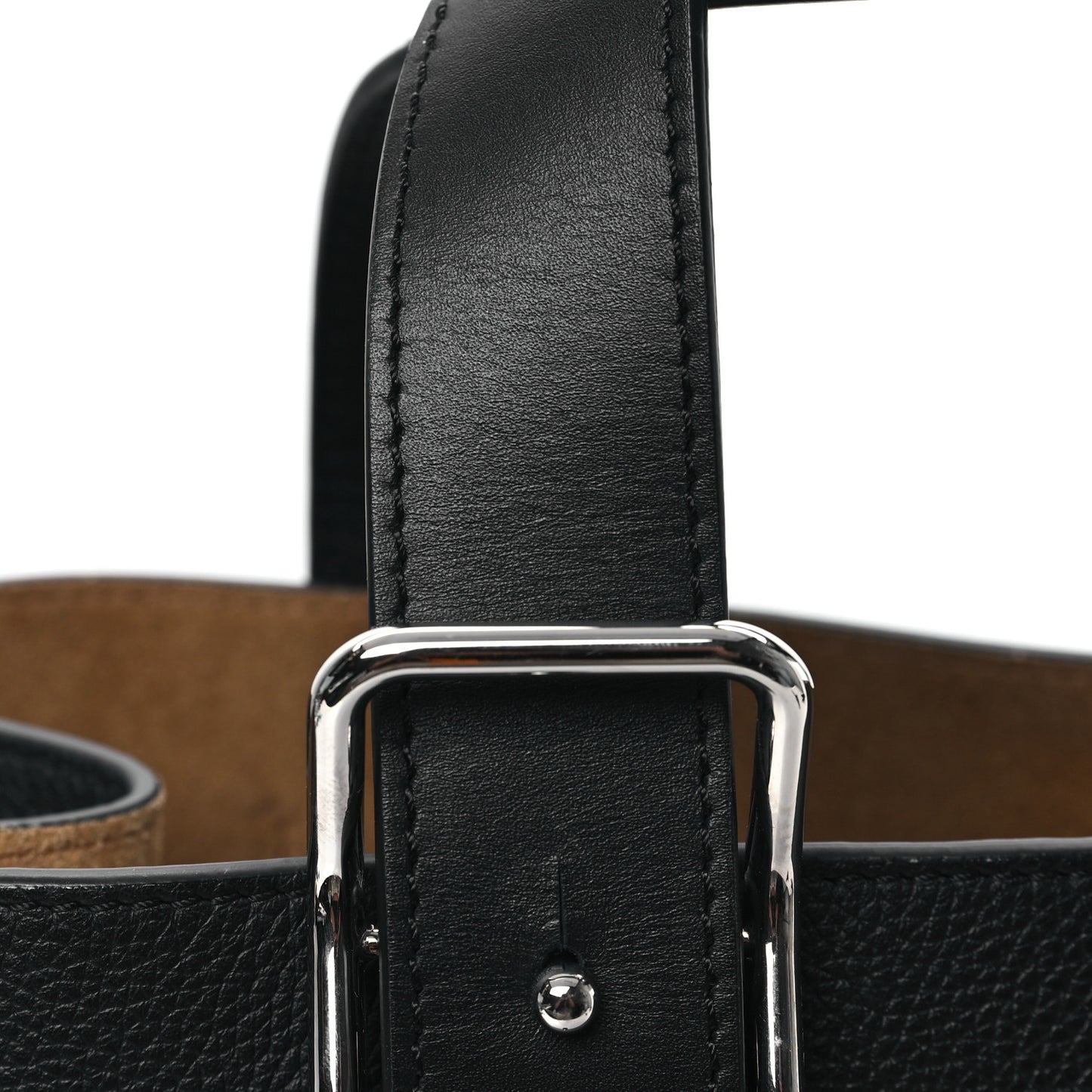 Soft Grained Calfskin Buckle Zip Tote Black