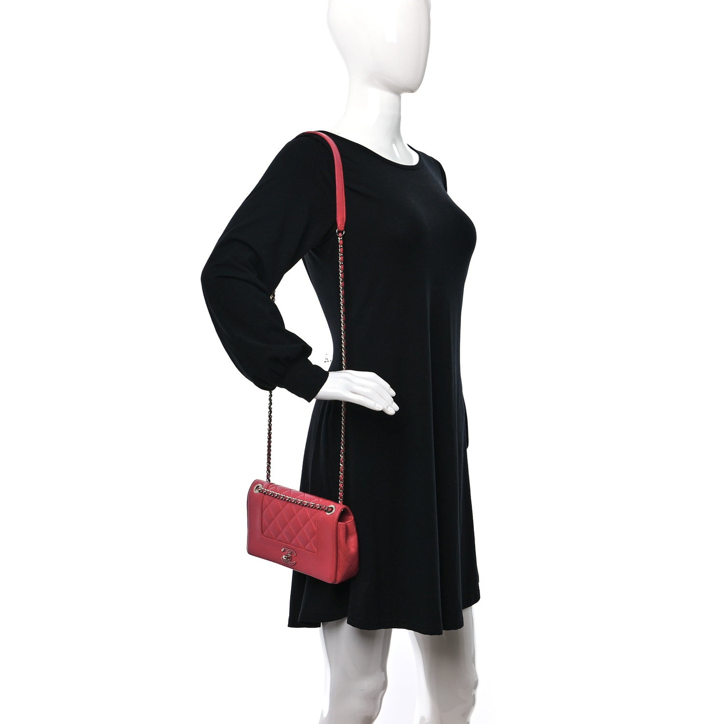 Iridescent Sheepskin Quilted Small Vintage Mademoiselle Flap Dark Pink