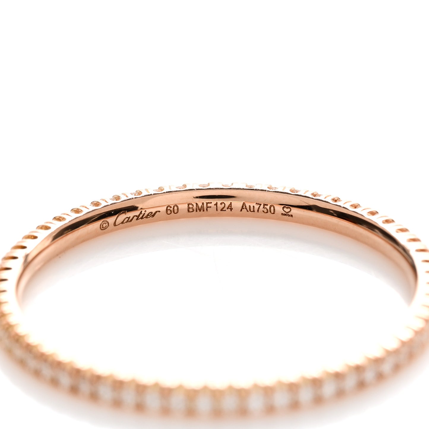 18K Yellow Gold Diamond 1.5mm Etincelle de Cartier Wedding Band Ring 60 9
