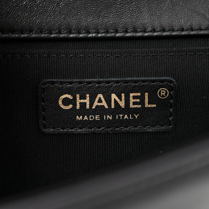 Chanel Calfskin Chevron Quilted Medium Boy Flap Black 6 of 11
