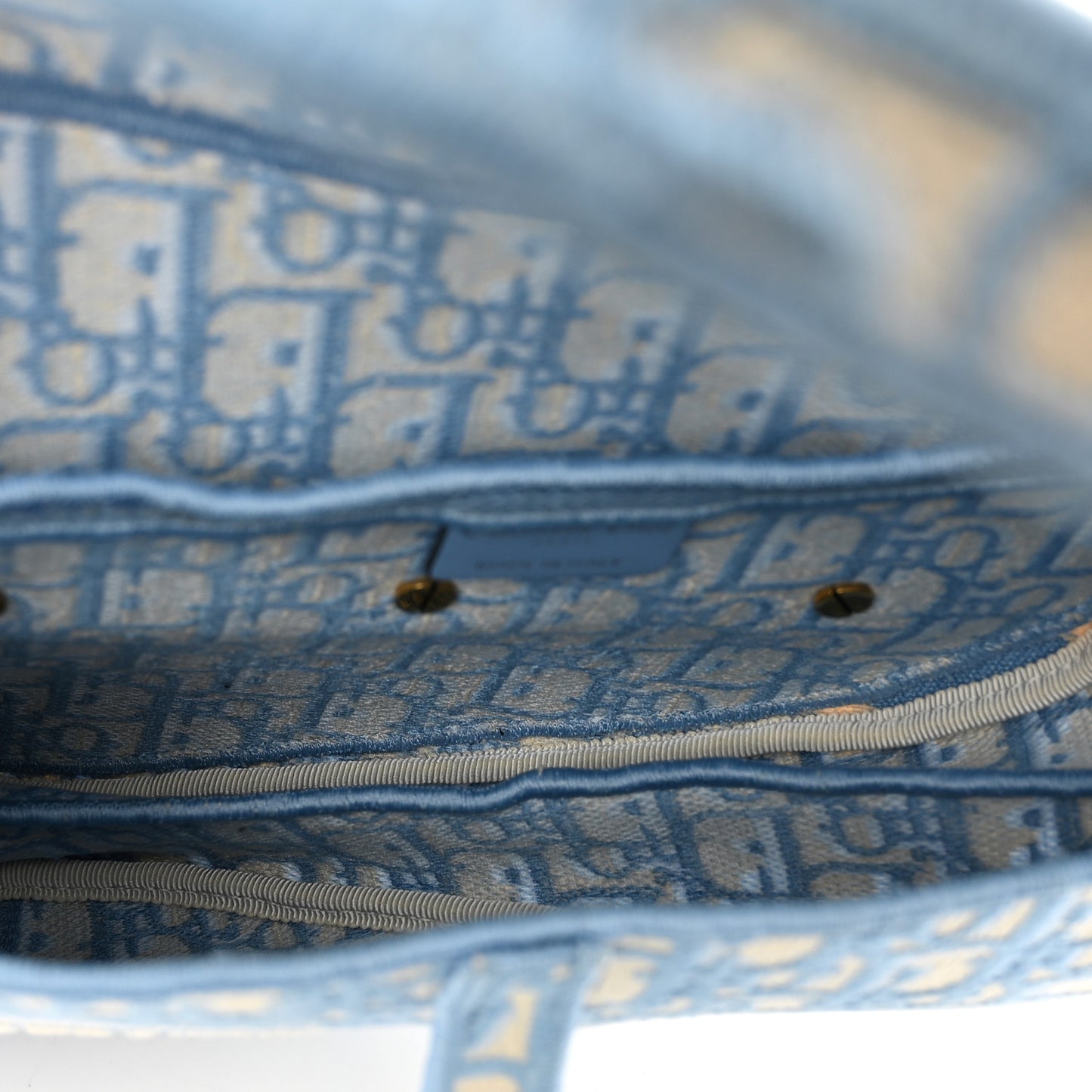 Oblique Embroidered Saddle Bag Cornflower Blue