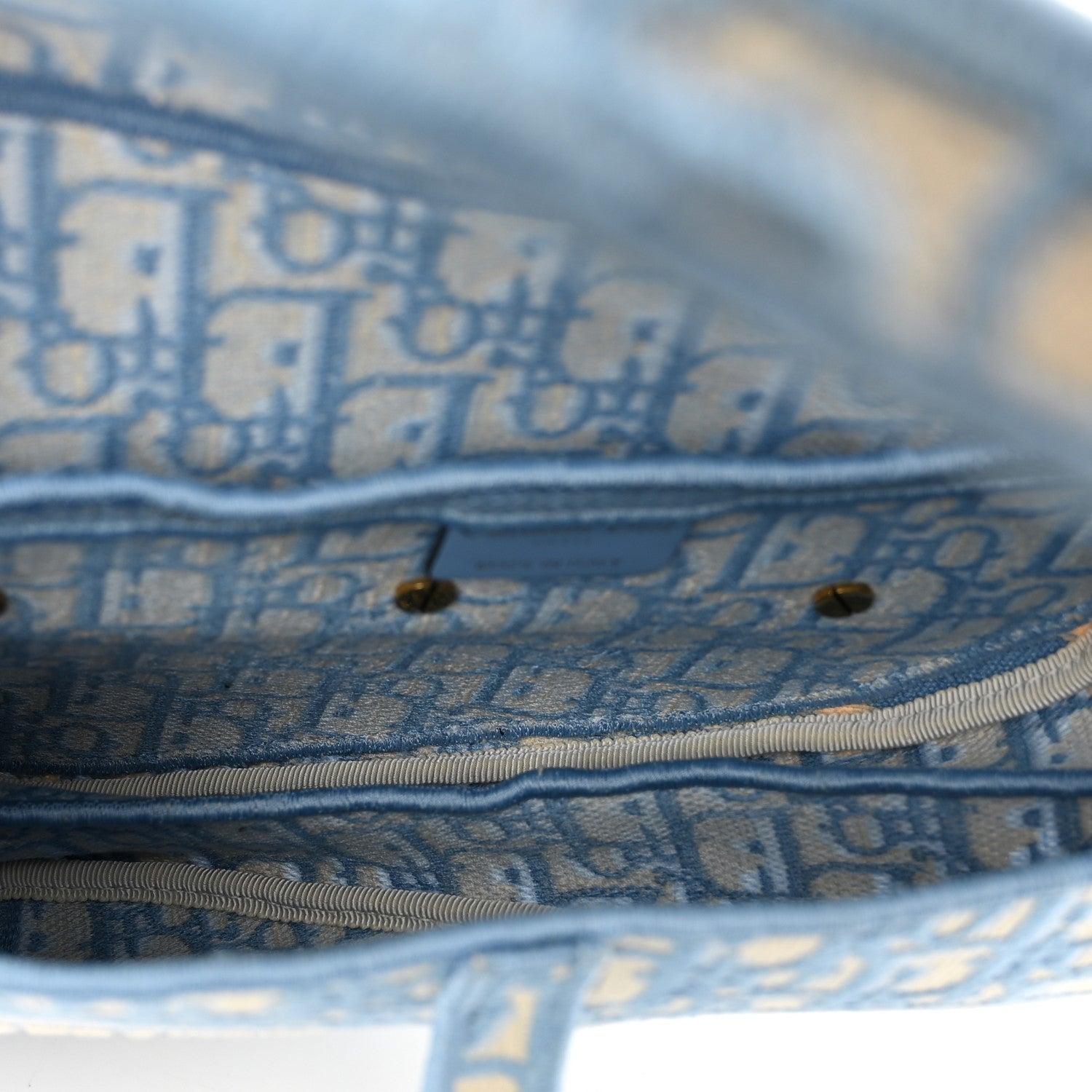 Christian Dior Oblique Embroidered Saddle Bag Cornflower Blue 5 of 10