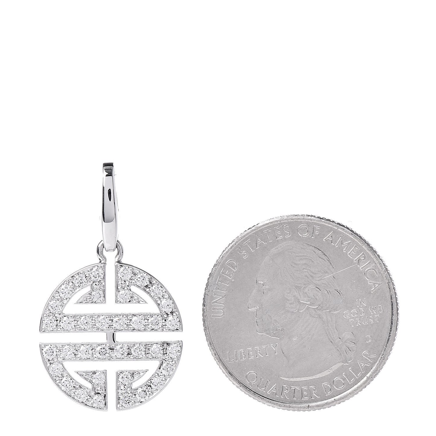 18K White Gold Diamond Longevity Charm