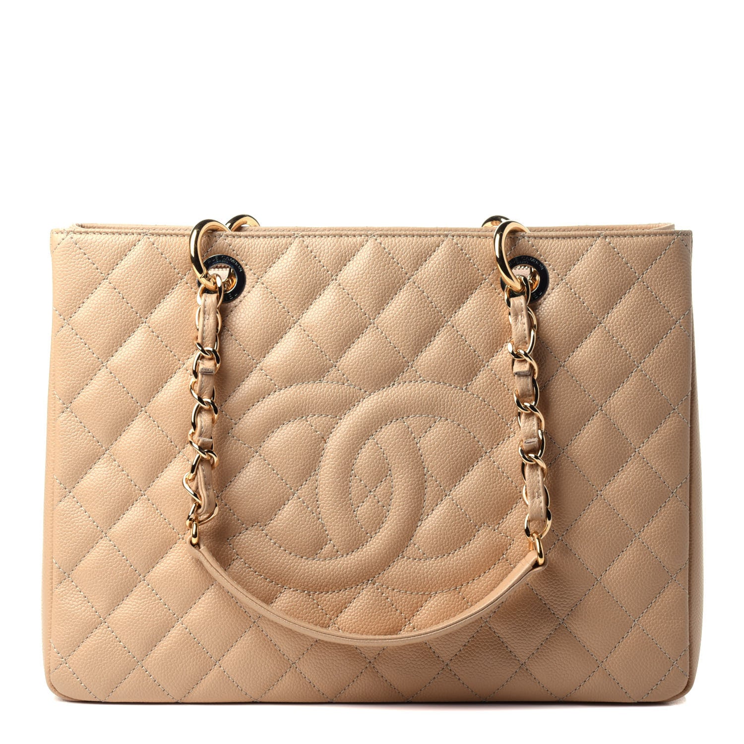 Chanel Caviar Quilted Grand Shopping Tote GST Beige 1 of 4