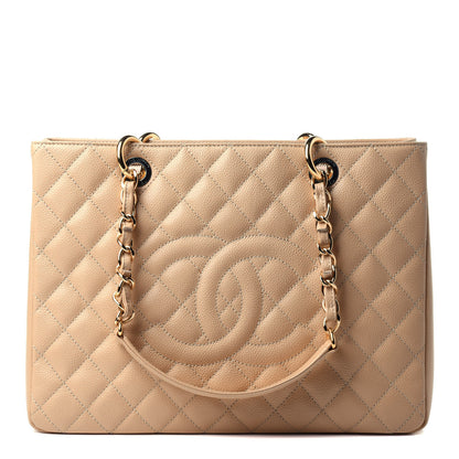 Chanel Caviar Quilted Grand Shopping Tote GST Beige 1 of 4